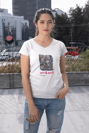 No Rules Art T-Shirt Women's Bella V-Neck - TheTechMargin Shop